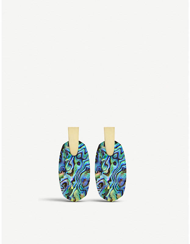 Aragon 14ct gold-plated and abalone shell earrings