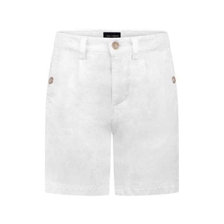 Dolce & GabbanaBaby Boys White Cotton Shorts