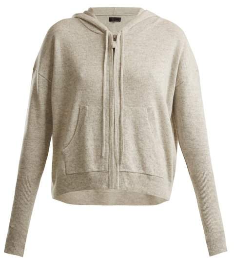 Zip-through hooded cashmere sweater