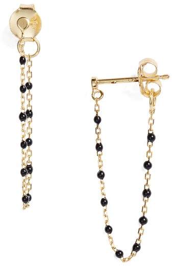 Chain Bead Drop Earrings