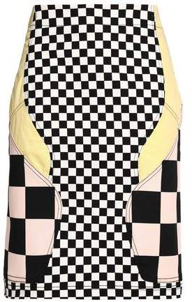Paneled Cotton-Blend Mini Skirt