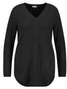 SAMOON Long-Pullover, V-Ausschnitt, Große Größen