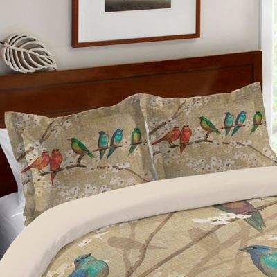 Laural Home Laurel Home Birds and Blossoms Standard Pillow Sham