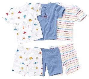 Buy Boys Blue Sea Life Short Pyjamas Three Pack (9mths-8yrs) - Blue!