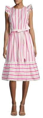 Stripe Cotton Poplin Midi Dress