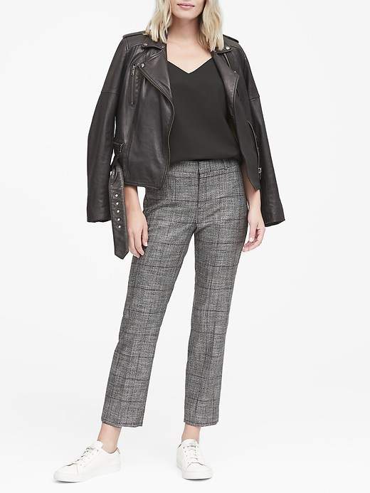Petite Avery Straight-Fit Plaid Ankle Pant