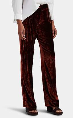Chloé Women's Crushed Velvet Wide-Leg Trousers - Rust Chloé Women's Crushed Velvet Wide-Leg Trousers - Rust