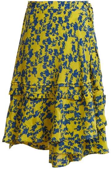 Luna floral-print chiffon wrap skirt