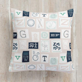ABC Stamps Square Pillow