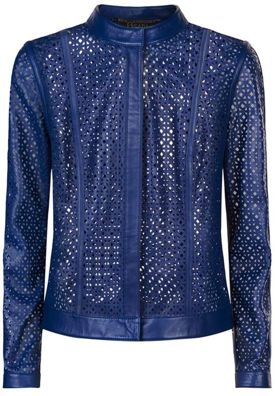 Lindose Cut-Out Leather Jacket