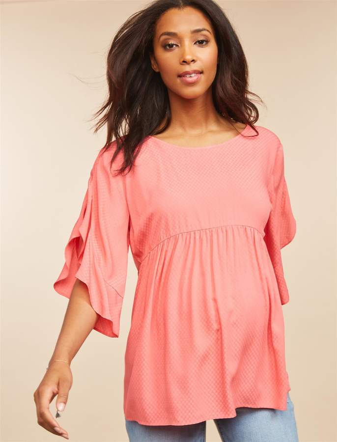 Motherhood Maternity Flutter Sleeve Maternity Top