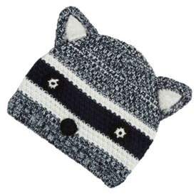 Raccoon Face Fleece Lined Knitted Hat