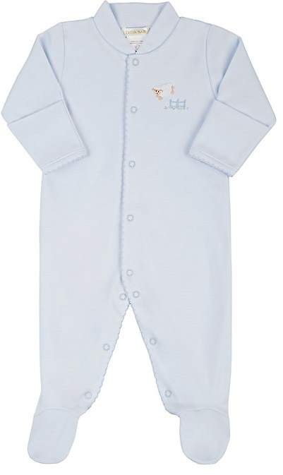 Lyda Baby Sheep-Embroidered Footed Coverall