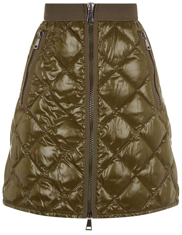 Quilted Front Zip Mini Skirt