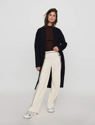 Maje Tweed-style contrast wide-leg pants