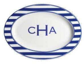 Personalized Beach Towel Stripe Oval Platter