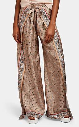 Chloé Women's Silk Wide-Leg Tie-Waist Pants - Grn. Pat. Chloé Women's Silk Wide-Leg Tie-Waist Pants - Grn. Pat.