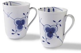 Blue Fluted Mega Mugs, Set of 2