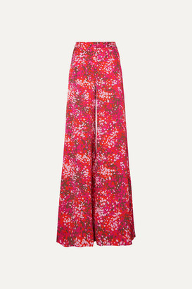 Stella McCartney Net Sustain Printed Crepe De Chine Wide-leg Pants - Red