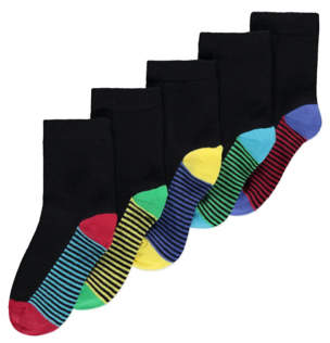 Striped Footbed Socks 5 Pack