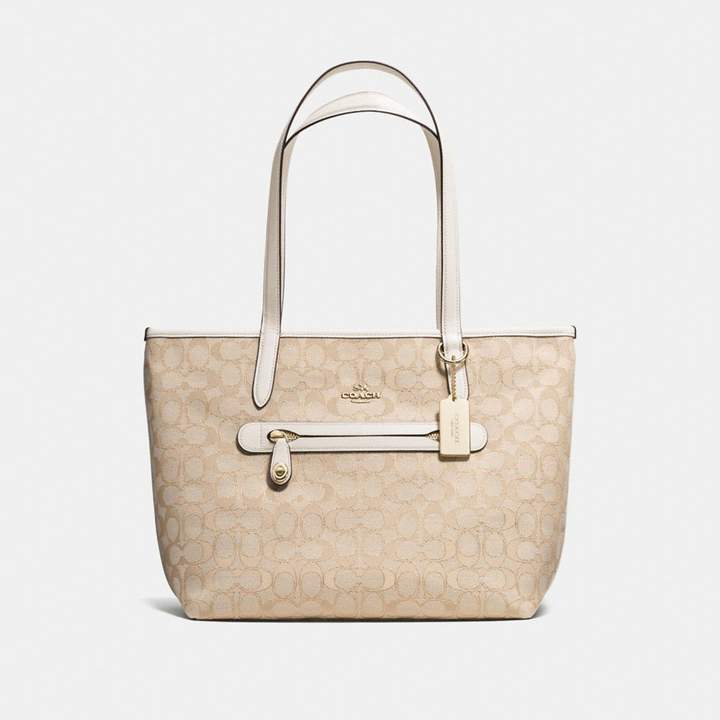 Coach New YorkCoach Taylor Tote In Signature Jacquard - LIGHT KHAKI/CHALK/LIGHT GOLD - STYLE
