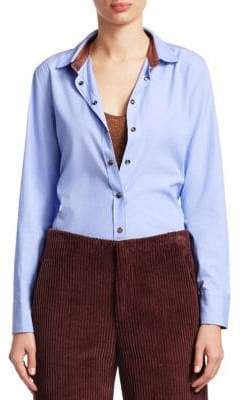 Cotton Chambray Shirt with Contrast