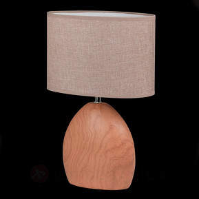 Klassische Tischleuchte Hill in Holzoptik