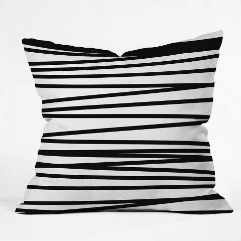 Black/White Stripe Throw Pillow