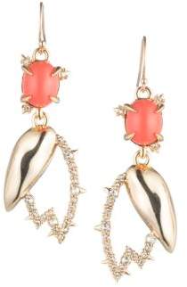 10K Gold Crystal Coral Tulip Earrings