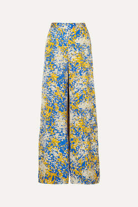 Stella McCartney Net Sustain Printed Crepe Wide-leg Pants - Blue