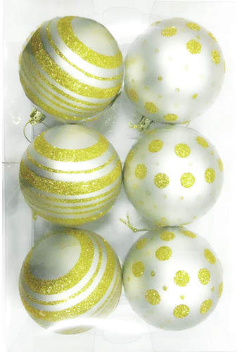 The Holiday Aisle Ball Ornament Packs with Dot and Line Design