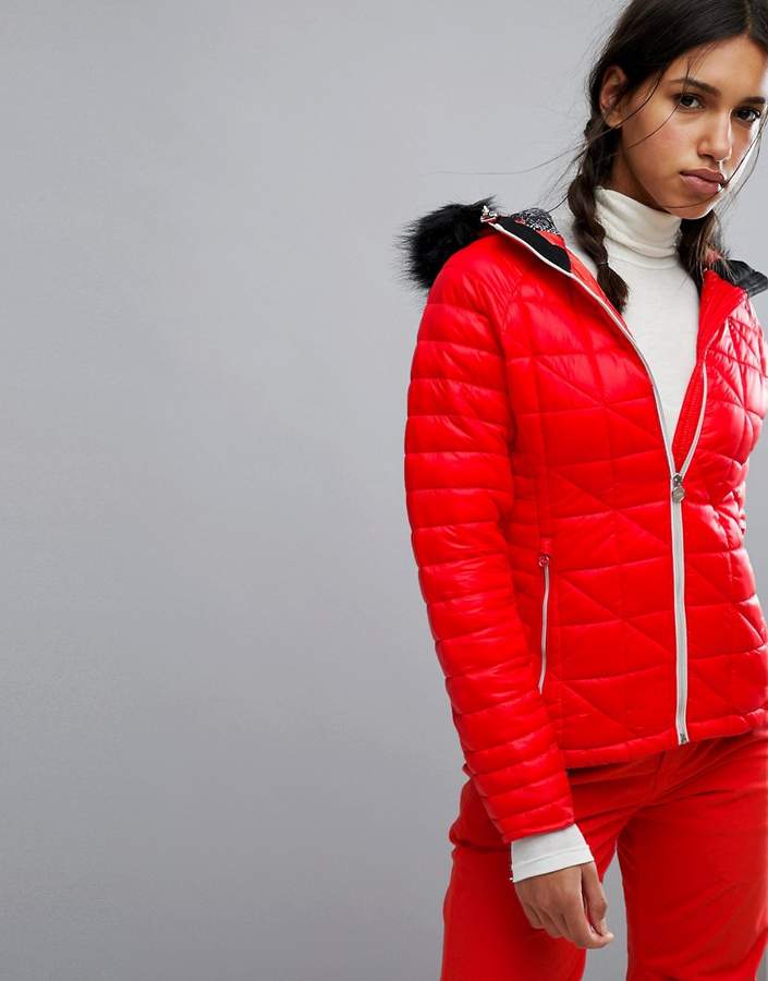 Dare2be – Endow – Wattierte Ski-Jacke mit Kunstfellkapuze