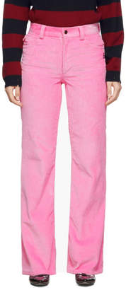 Marc Jacobs Pink Corduroy Flared Trousers