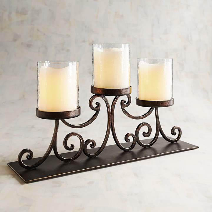 Metal Scroll Candle Holder