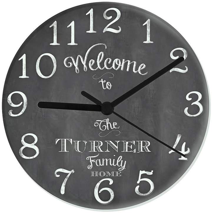 Personalised Chalkboard Family Glass Clock