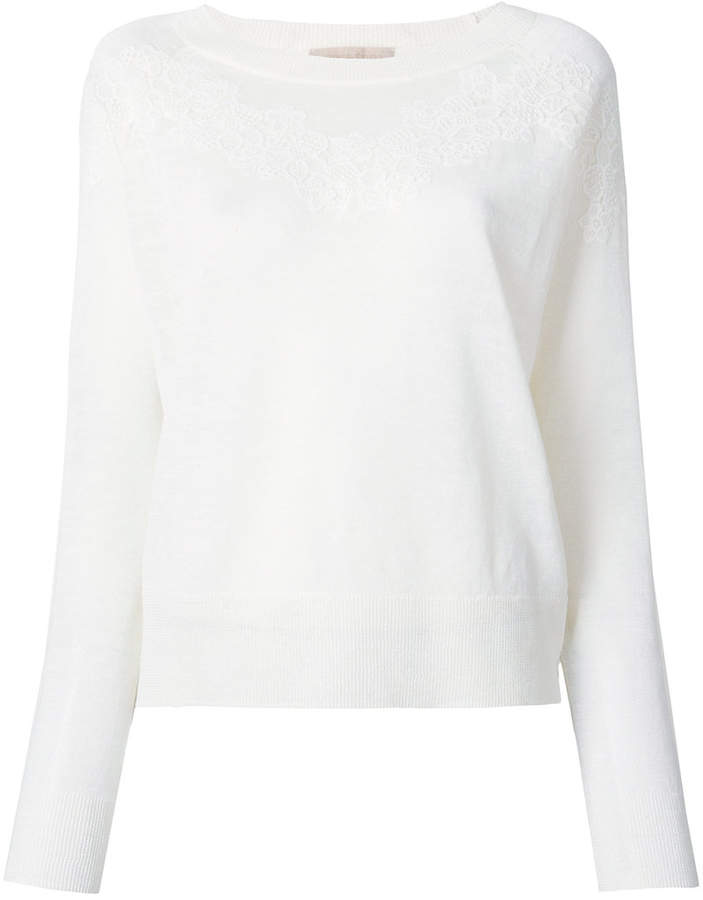 Pullover mit Spitzenapplikation