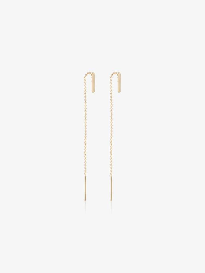 Lizzie Mandler Fine Jewelry 18k gold thread drop earrings
