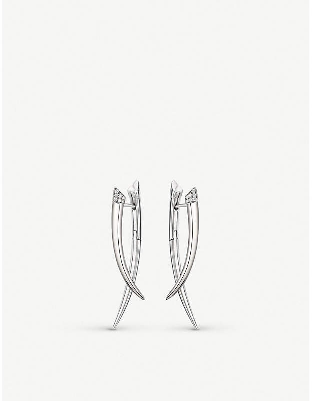 Crossover Tusk sterling silver and diamond earrings