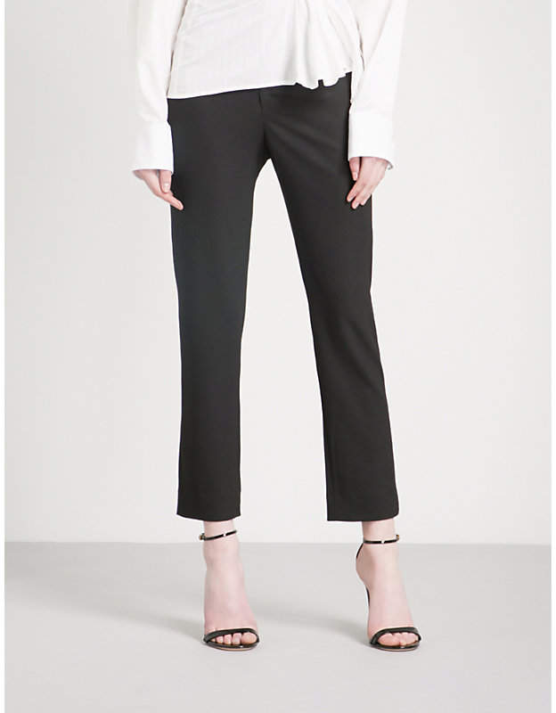 Le Corsaire ruched-side straight woven trousers