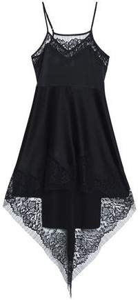 Michelle Mason Asymmetric Lace-Trimmed Silk-Satin Mini Dress