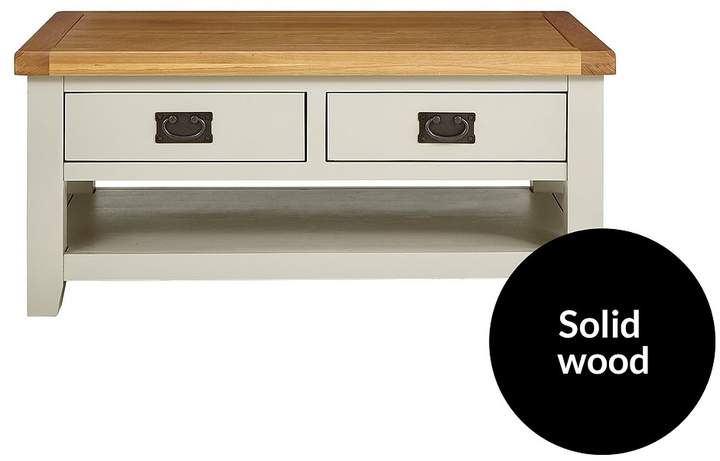 Luxe Collection - Oakland Painted 100% Solid Wood 2 Drawer Coffee Table