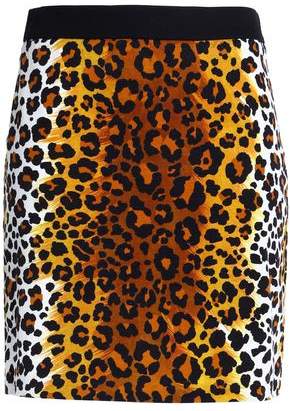 Leopard-Print Cotton-Blend Velvet Mini Skirt