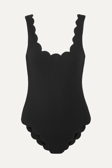 Palm Springs Scalloped Swimsuit - Black