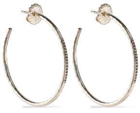 Sterling Silver And Diamond Hoop Earrings