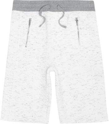 Boys white quilted shorts