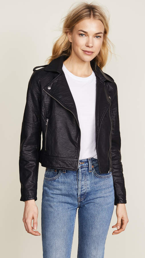 Burwell Vegan Leather Moto Jacket