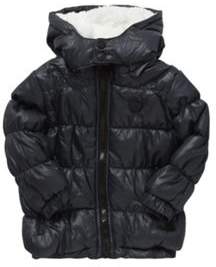 Minoti Wet Look Hooded Puffer Jacket