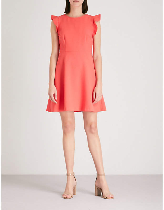 Cutout-back crepe dress