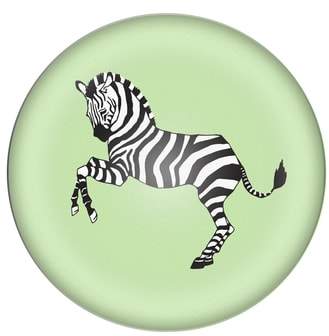 Zebra Domed Glass Paperweight