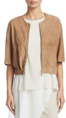Giacca Cropped Suede Jacket